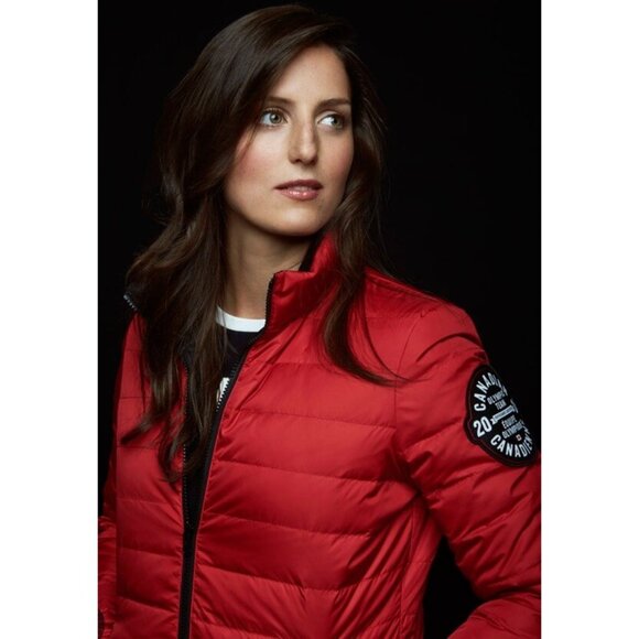 HBC Hudson’s Bay Woman M Down Puffer Reversable Team Cananda Olympic Jacket Red - Picture 2 of 10
